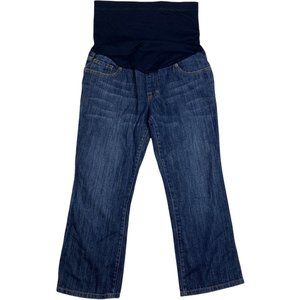 Liz Lange Maternity 6 Capri Jeans Stretch Ankle Dark Large Belly Band